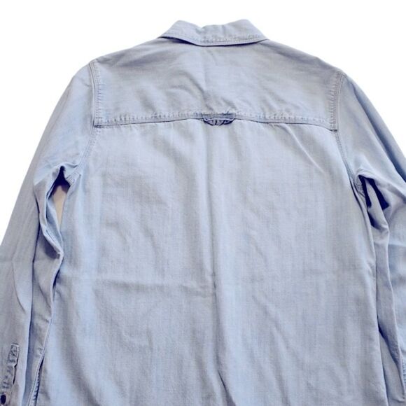 Eddie Bauer Light Denim Button Down Long Sleeve Top Size Small - Picture 5 of 15